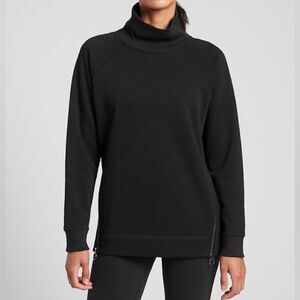 Athleta Cozy Karma Side Zip Funnel Neck Pullover Black Size XS